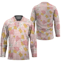 Hawaii Anthurium Tiare Pikake Lei Hockey Jersey Akala Lauhala Art Pattern LT01 - Polynesian Pride