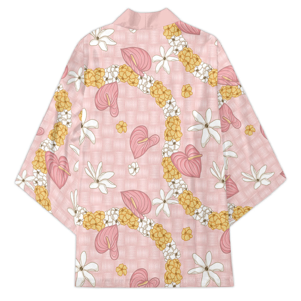 Hawaii Anthurium Tiare Pikake Lei Kimono Akala Lauhala Art Pattern LT01 - Polynesian Pride