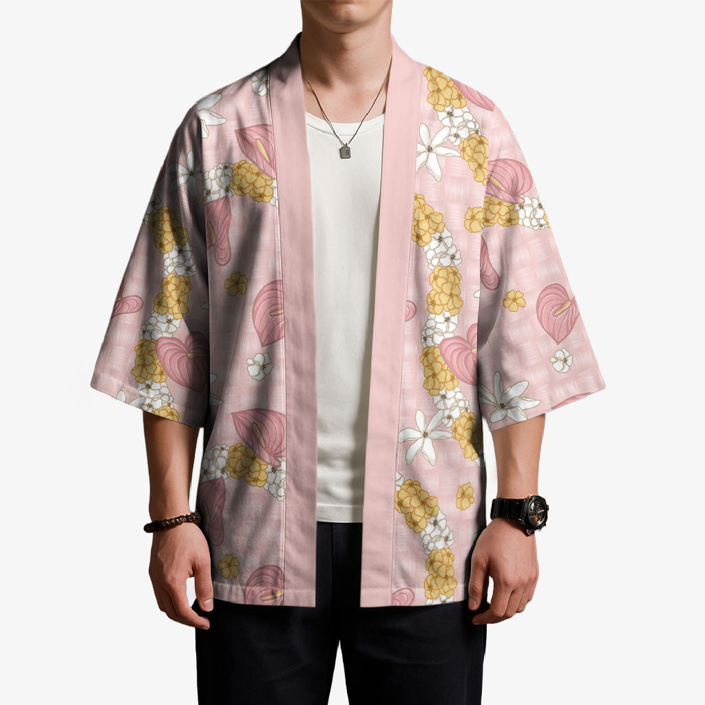 Hawaii Anthurium Tiare Pikake Lei Kimono Akala Lauhala Art Pattern LT01 - Polynesian Pride