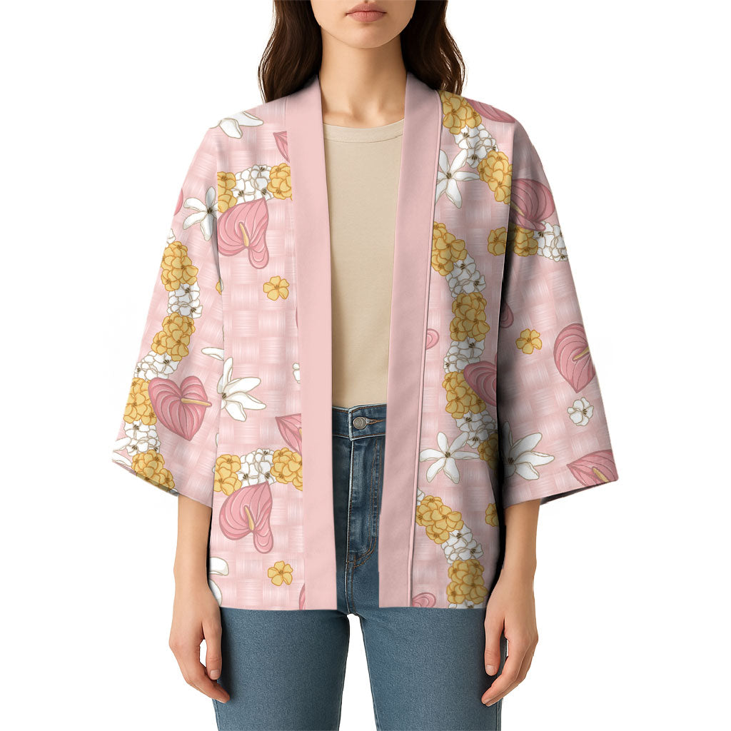 Hawaii Anthurium Tiare Pikake Lei Kimono Akala Lauhala Art Pattern LT01 - Polynesian Pride