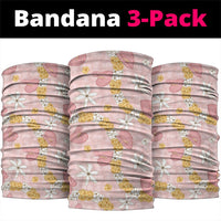Hawaii Anthurium Tiare Pikake Lei Neck Gaiter Akala Lauhala Art Pattern LT01 package One Size: 25*50cm Pink - Polynesian Pride