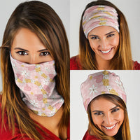 Hawaii Anthurium Tiare Pikake Lei Neck Gaiter Akala Lauhala Art Pattern LT01 - Polynesian Pride