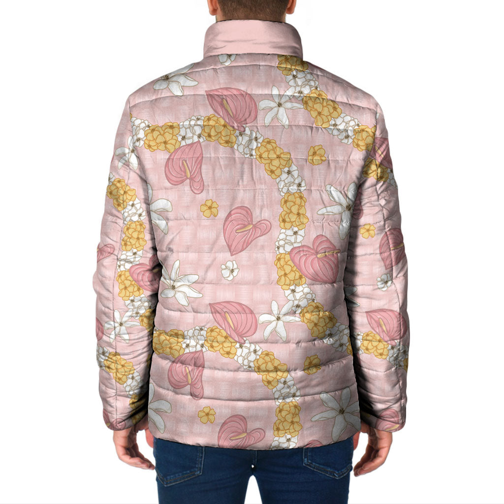 Hawaii Anthurium Tiare Pikake Lei Padded Jacket Akala Lauhala Art Pattern LT01 - Polynesian Pride