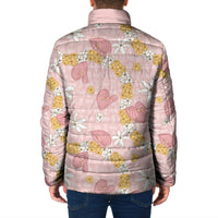 Hawaii Anthurium Tiare Pikake Lei Padded Jacket Akala Lauhala Art Pattern LT01 - Polynesian Pride