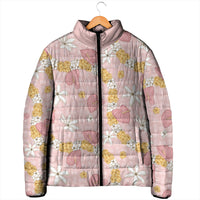 Hawaii Anthurium Tiare Pikake Lei Padded Jacket Akala Lauhala Art Pattern LT01 - Polynesian Pride