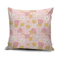 Hawaii Anthurium Tiare Pikake Lei Pillow Cover Akala Lauhala Art Pattern LT01 Pink - Polynesian Pride