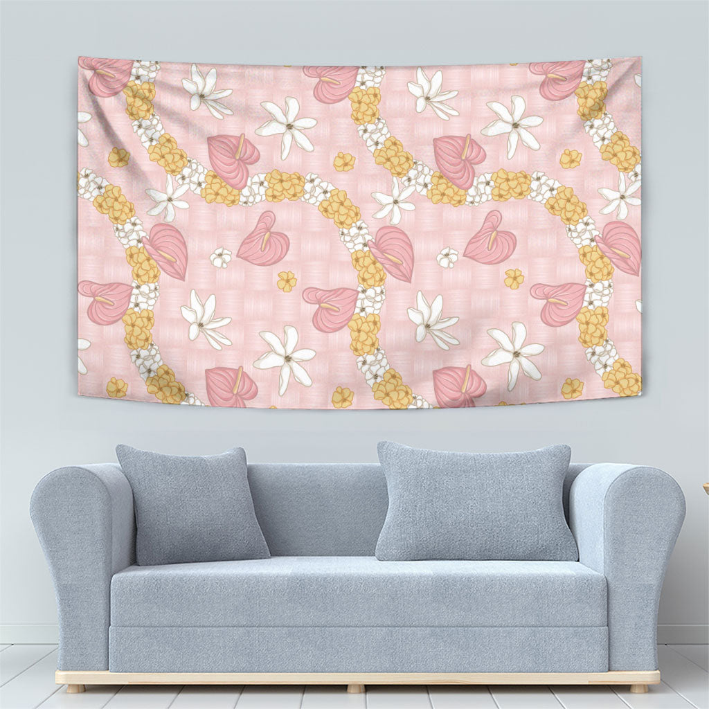 Hawaii Anthurium Tiare Pikake Lei Tapestry Akala Lauhala Art Pattern LT01 - Polynesian Pride