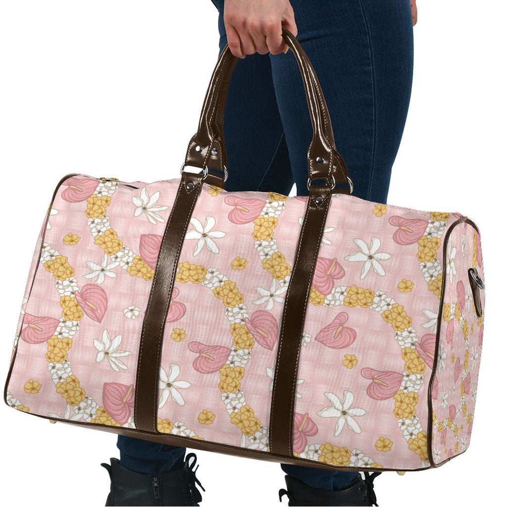 Hawaii Anthurium Tiare Pikake Lei Travel Bag Akala Lauhala Art Pattern LT01 - Polynesian Pride