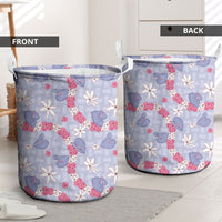 Hawaii Anthurium Tiare Pikake Lei Laundry Basket Poni Lauhala Art Pattern LT01 - Polynesian Pride