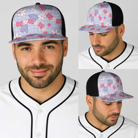 Hawaii Anthurium Tiare Pikake Lei Baseball Net Cap Poni Lauhala Art Pattern LT01 - Polynesian Pride