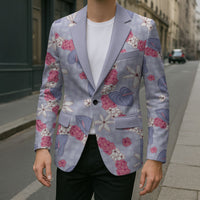 Hawaii Anthurium Tiare Pikake Lei Blazer Poni Lauhala Art Pattern LT01 - Polynesian Pride