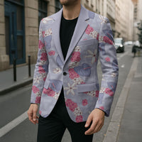 Hawaii Anthurium Tiare Pikake Lei Blazer Poni Lauhala Art Pattern LT01 - Polynesian Pride