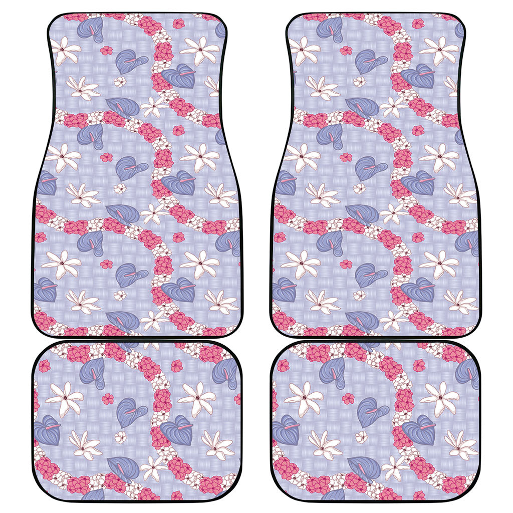 Hawaii Anthurium Tiare Pikake Lei Car Mats Poni Lauhala Art Pattern LT01 - Polynesian Pride