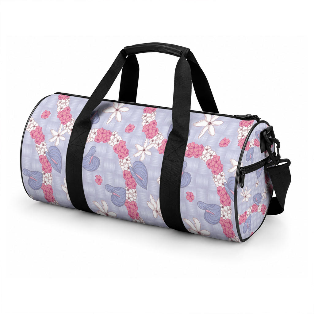 Hawaii Anthurium Tiare Pikake Lei Duffle Bag Poni Lauhala Art Pattern LT01 - Polynesian Pride