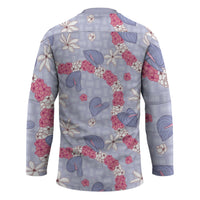 Hawaii Anthurium Tiare Pikake Lei Hockey Jersey Poni Lauhala Art Pattern LT01 - Polynesian Pride