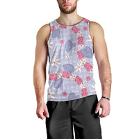 Hawaii Anthurium Tiare Pikake Lei Men Tank Top Poni Lauhala Art Pattern LT01 - Polynesian Pride