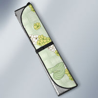 Hawaii Anthurium Tiare Pikake Lei Auto Sun Shade Sage Green Lauhala Art Pattern LT01 - Polynesian Pride