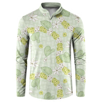 Hawaii Anthurium Tiare Pikake Lei Button Sweatshirt Sage Green Lauhala Art Pattern LT01 Green - Polynesian Pride