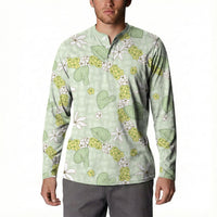 Hawaii Anthurium Tiare Pikake Lei Button Sweatshirt Sage Green Lauhala Art Pattern LT01 - Polynesian Pride