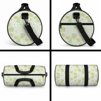 Hawaii Anthurium Tiare Pikake Lei Duffle Bag Sage Green Lauhala Art Pattern LT01 - Polynesian Pride