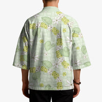 Hawaii Anthurium Tiare Pikake Lei Kimono Sage Green Lauhala Art Pattern LT01 - Polynesian Pride
