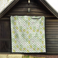 Hawaii Anthurium Tiare Pikake Lei Quilt Sage Green Lauhala Art Pattern LT01 - Polynesian Pride