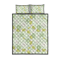 Hawaii Anthurium Tiare Pikake Lei Quilt Bed Set Sage Green Lauhala Art Pattern LT01 - Polynesian Pride