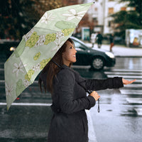 Hawaii Anthurium Tiare Pikake Lei Umbrella Sage Green Lauhala Art Pattern LT01 - Polynesian Pride
