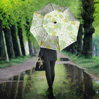 Hawaii Anthurium Tiare Pikake Lei Umbrella Sage Green Lauhala Art Pattern LT01 - Polynesian Pride