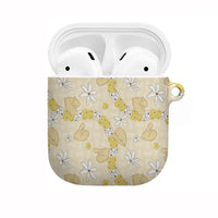Hawaii Anthurium Tiare Pikake Lei AirPods Case Melemele Lauhala Art Pattern LT01 Yellow - Polynesian Pride
