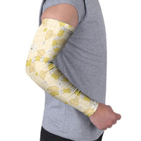 Hawaii Anthurium Tiare Pikake Lei Arm Sleeves Melemele Lauhala Art Pattern LT01 - Polynesian Pride