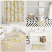 Hawaii Anthurium Tiare Pikake Lei Bathroom Set Melemele Lauhala Art Pattern LT01 - Polynesian Pride