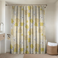 Hawaii Anthurium Tiare Pikake Lei Bathroom Set Melemele Lauhala Art Pattern LT01 Shower Curtain Only Yellow - Polynesian Pride