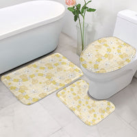 Hawaii Anthurium Tiare Pikake Lei Bathroom Set Melemele Lauhala Art Pattern LT01 - Polynesian Pride