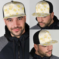 Hawaii Anthurium Tiare Pikake Lei Mesh Trucker Cap Melemele Lauhala Art Pattern LT01 - Polynesian Pride