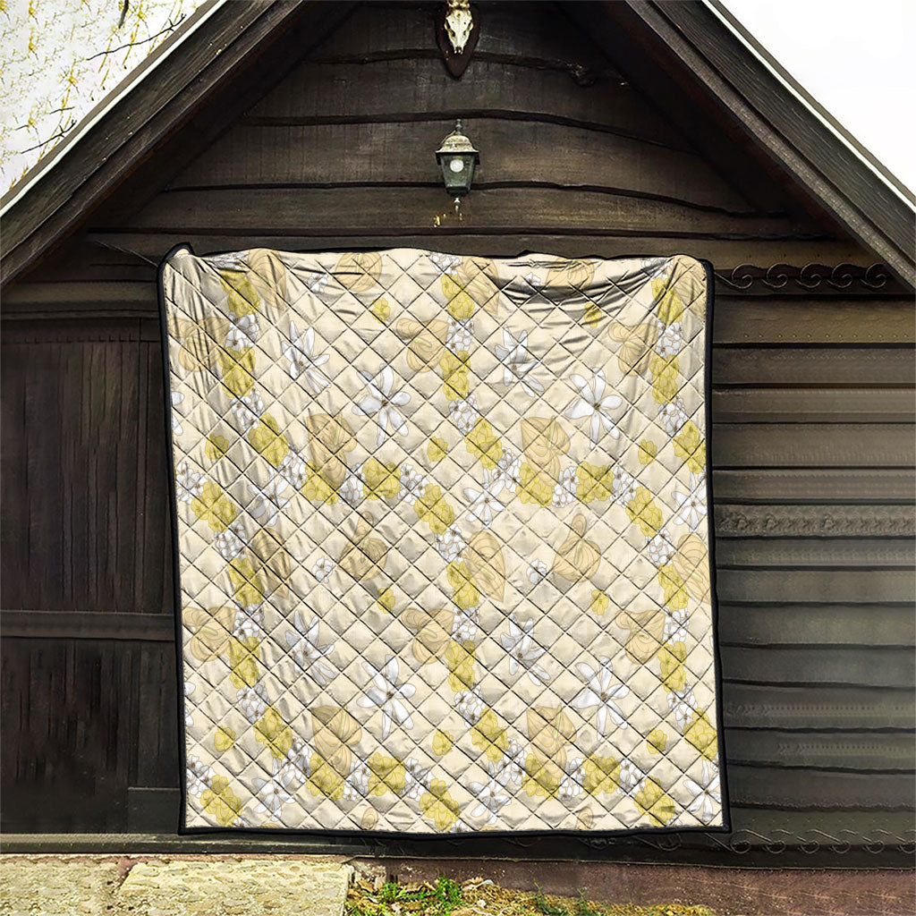 Hawaii Anthurium Tiare Pikake Lei Quilt Melemele Lauhala Art Pattern LT01 - Polynesian Pride