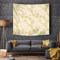 Hawaii Anthurium Tiare Pikake Lei Tapestry Melemele Lauhala Art Pattern LT01 Yellow - Polynesian Pride