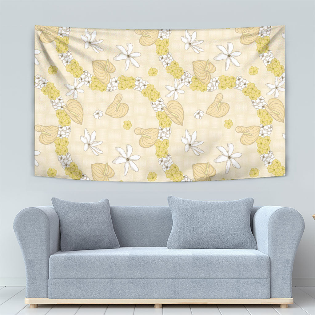 Hawaii Anthurium Tiare Pikake Lei Tapestry Melemele Lauhala Art Pattern LT01 - Polynesian Pride