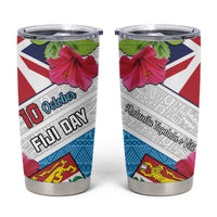 Fiji Day Tumbler Cup Fijian Hibiscus Special Version LT01 White - Polynesian Pride