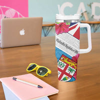 Fiji Day Tumbler With Handle Fijian Hibiscus Special Version LT01 - Polynesian Pride