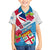 Personalised Fiji Day Family Matching Puletasi Dress and Hawaiian Shirt Fijian Hibiscus Special Version LT01 Son's Shirt White - Polynesian Pride