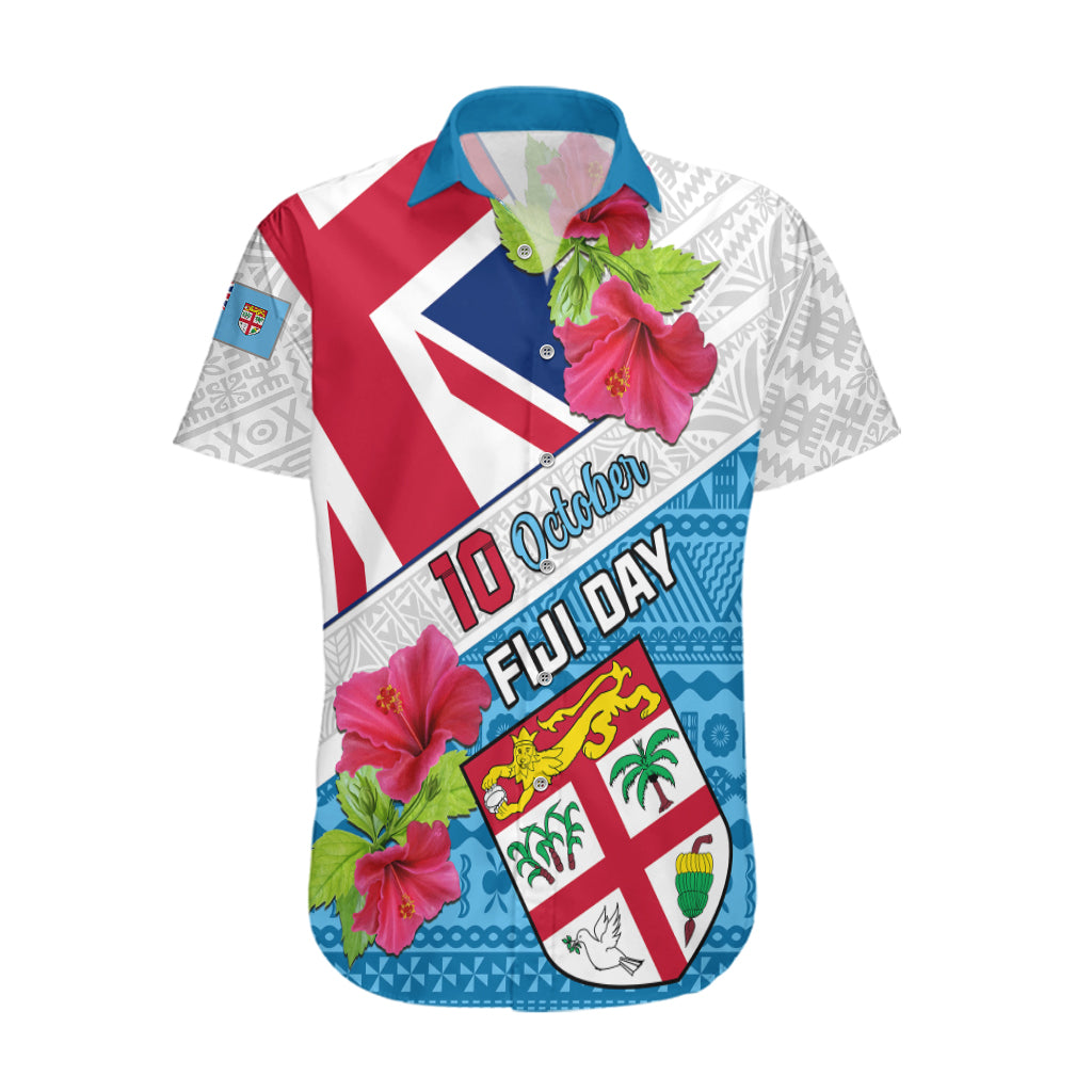 Personalised Fiji Day Hawaiian Shirt Fijian Hibiscus Special Version LT01 White - Polynesian Pride