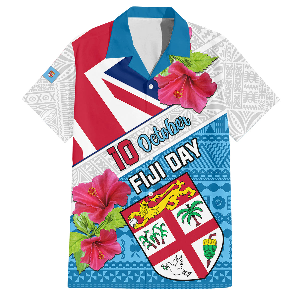 Personalised Fiji Day Kid Hawaiian Shirt Fijian Hibiscus Special Version LT01 Kid White - Polynesian Pride