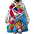 Personalised Fiji Day Wearable Blanket Hoodie Fijian Hibiscus Special Version LT01 - Polynesian Pride