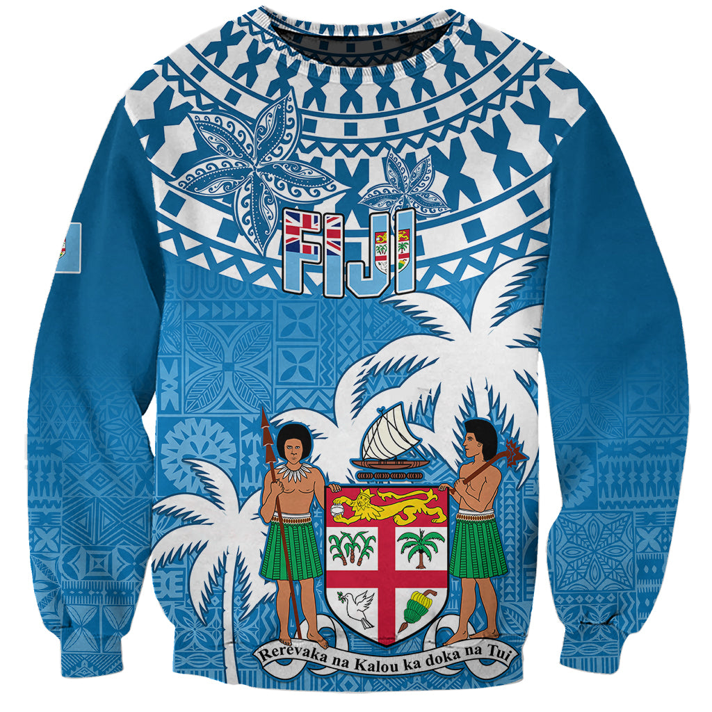 Fiji Sweatshirt Bula Fijian Tapa Pattern LT01 Unisex Blue - Polynesian Pride