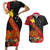 Personalised Papua New Guinea Couples Matching Short Sleeve Bodycon Dress and Hawaiian Shirt Bird Of Paradise With Tropical Flower LT01 Black - Polynesian Pride