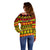 Custom Hawaii Christmas Off Shoulder Sweater Hawaiian Quilt Pattern Reggae Version LT01 - Polynesian Pride