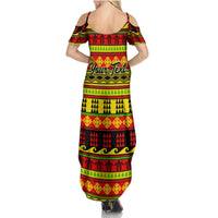 Custom Hawaii Christmas Summer Maxi Dress Hawaiian Quilt Pattern Reggae Version LT01 - Polynesian Pride