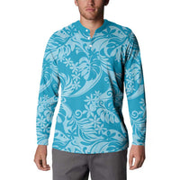 Tahiti Ninamu Tiare Floral Button Sweatshirt Monstera Palm Tropical Leaves LT01 - Polynesian Pride