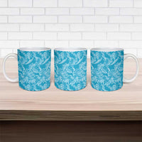 Tahiti Ninamu Tiare Floral Ceramic Mug Monstera Palm Tropical Leaves LT01 - Polynesian Pride